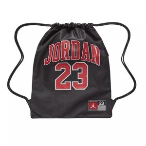 Jordan Black and Red Drawstring Backpack